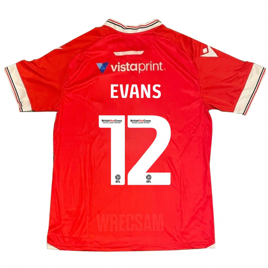 Hombre Fútbol Camiseta George Evans #12 Rojo 1ª Equipación 2023/24