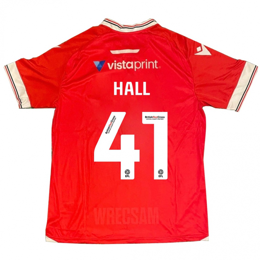 Hombre Fútbol Camiseta Liam Hall #41 Rojo 1ª Equipación 2023/24