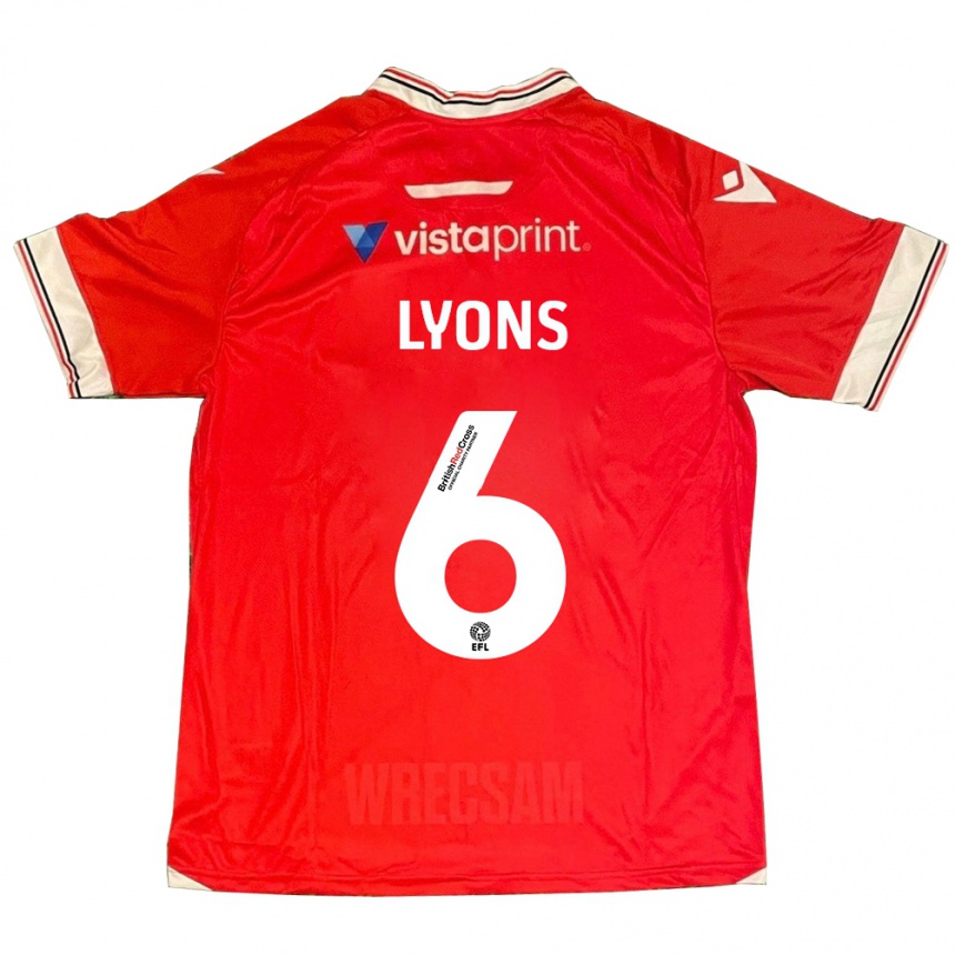 Hombre Fútbol Camiseta Lauryn Lyons #6 Rojo 1ª Equipación 2023/24
