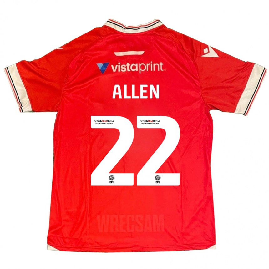 Hombre Fútbol Camiseta Keren Allen #22 Rojo 1ª Equipación 2023/24