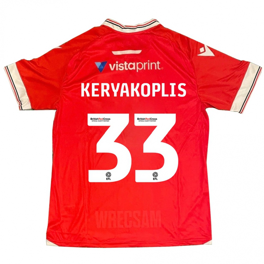 Hombre Fútbol Camiseta Hannah Keryakoplis #33 Rojo 1ª Equipación 2023/24