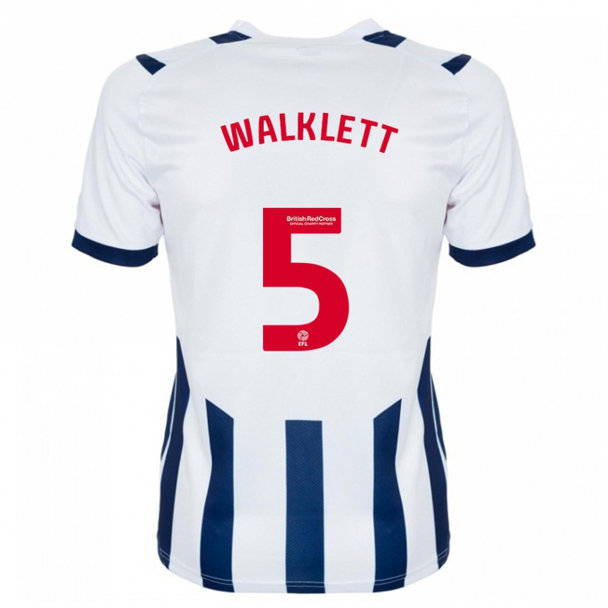 Hombre Fútbol Camiseta Kerry Walklett #5 Blanco 1ª Equipación 2023/24