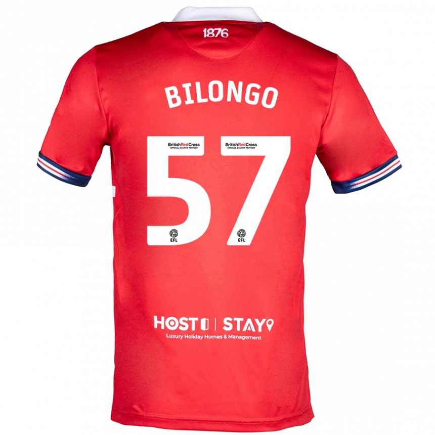 Hombre Fútbol Camiseta Bryant Bilongo #57 Rojo 1ª Equipación 2023/24