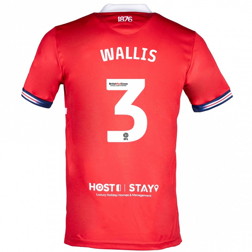 Hombre Fútbol Camiseta Emma Wallis #3 Rojo 1ª Equipación 2023/24