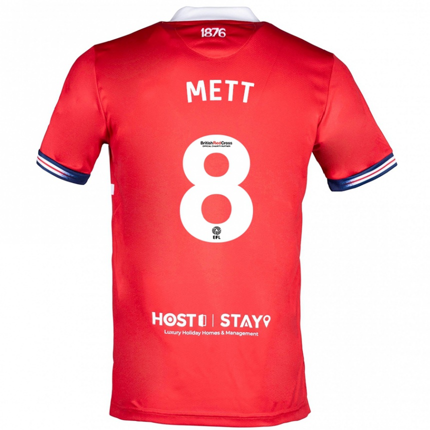 Hombre Fútbol Camiseta Jessica Mett #8 Rojo 1ª Equipación 2023/24