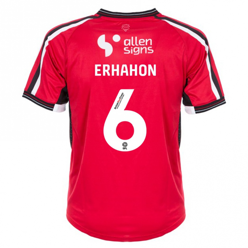 Hombre Fútbol Camiseta Ethan Erhahon #6 Rojo 1ª Equipación 2023/24