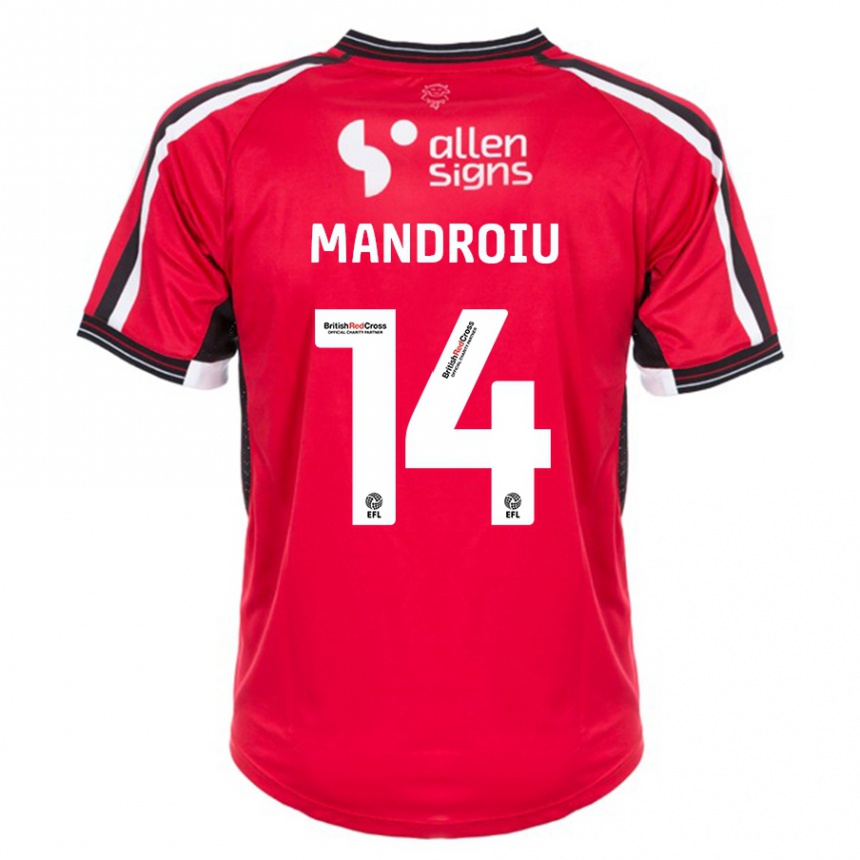 Hombre Fútbol Camiseta Daniel Mandroiu #14 Rojo 1ª Equipación 2023/24
