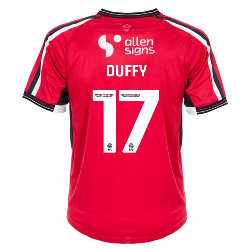 Hombre Fútbol Camiseta Dylan Duffy #17 Rojo 1ª Equipación 2023/24