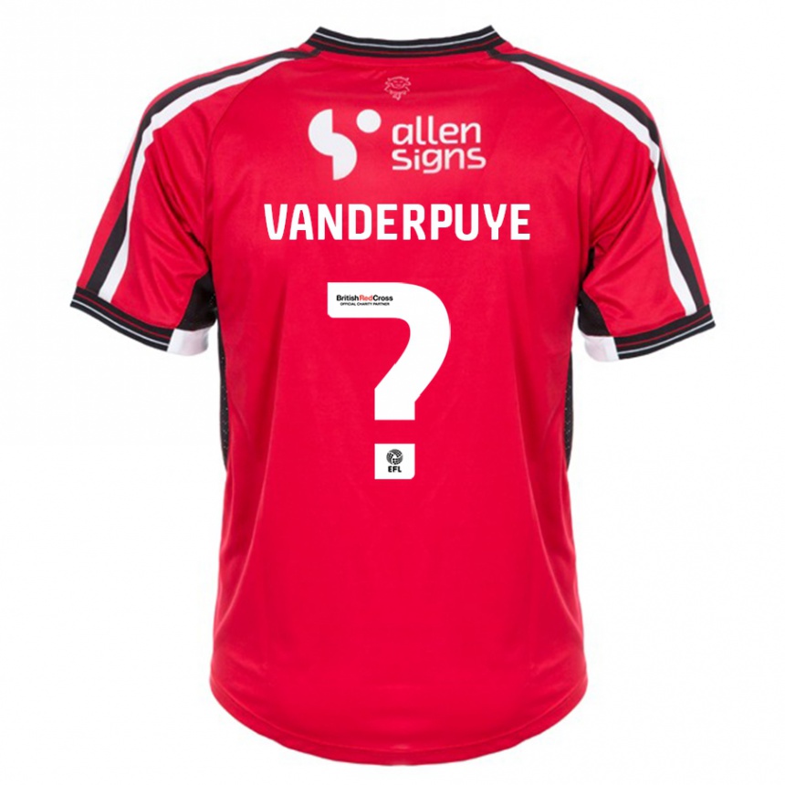 Hombre Fútbol Camiseta Daniel Vanderpuye #0 Rojo 1ª Equipación 2023/24