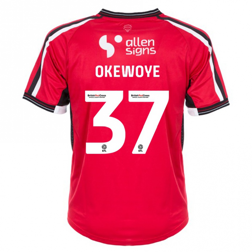 Hombre Fútbol Camiseta Gbolahan Okewoye #37 Rojo 1ª Equipación 2023/24