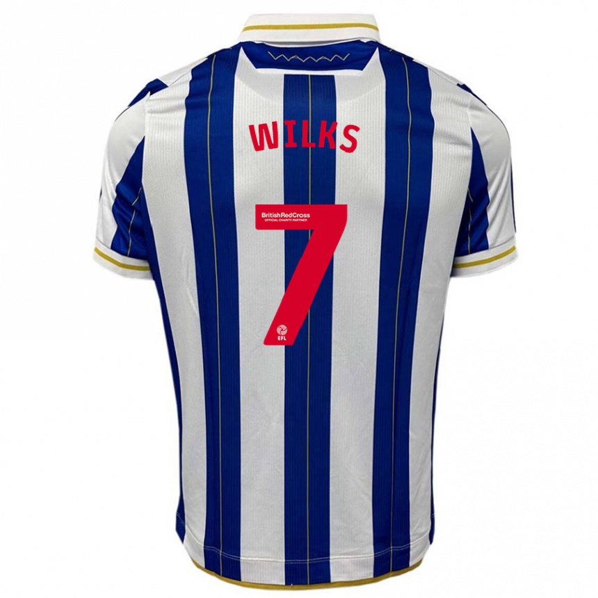 Hombre Fútbol Camiseta Mallik Wilks #7 Azul Blanco 1ª Equipación 2023/24