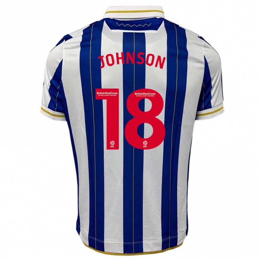 Hombre Fútbol Camiseta Marvin Johnson #18 Azul Blanco 1ª Equipación 2023/24