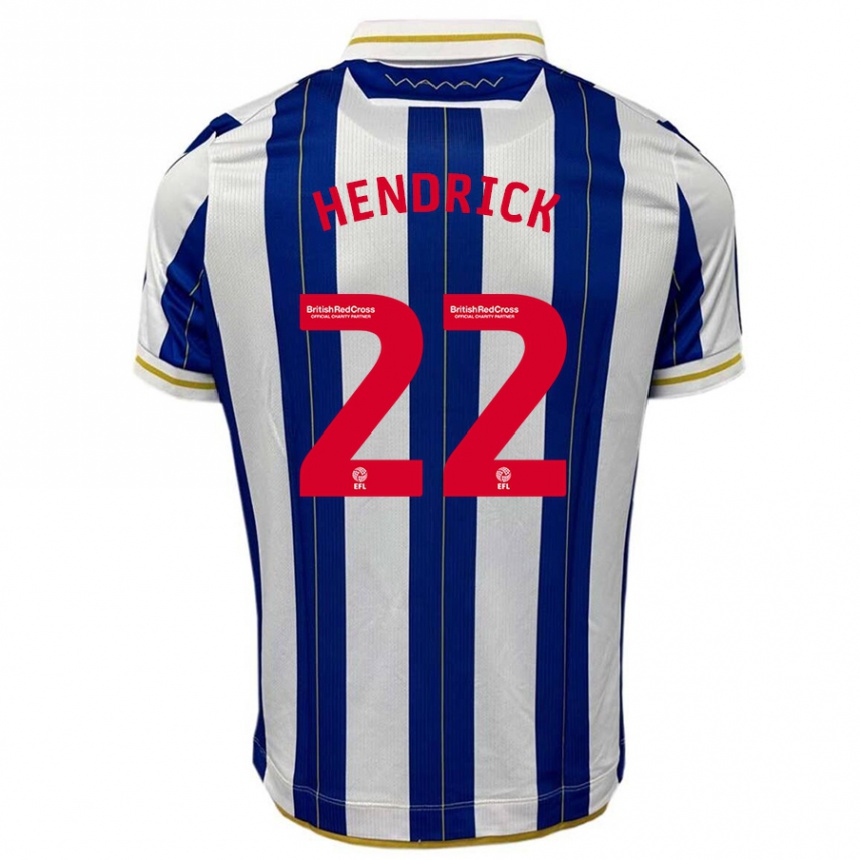 Hombre Fútbol Camiseta Jeff Hendrick #22 Azul Blanco 1ª Equipación 2023/24