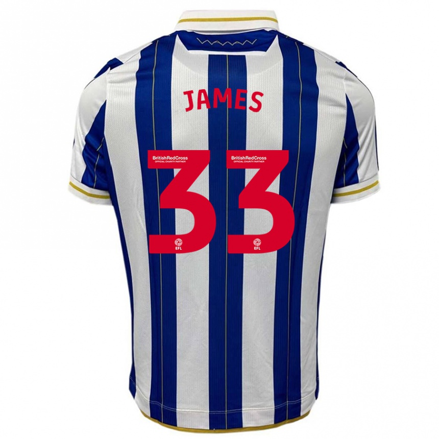 Hombre Fútbol Camiseta Reece James #33 Azul Blanco 1ª Equipación 2023/24