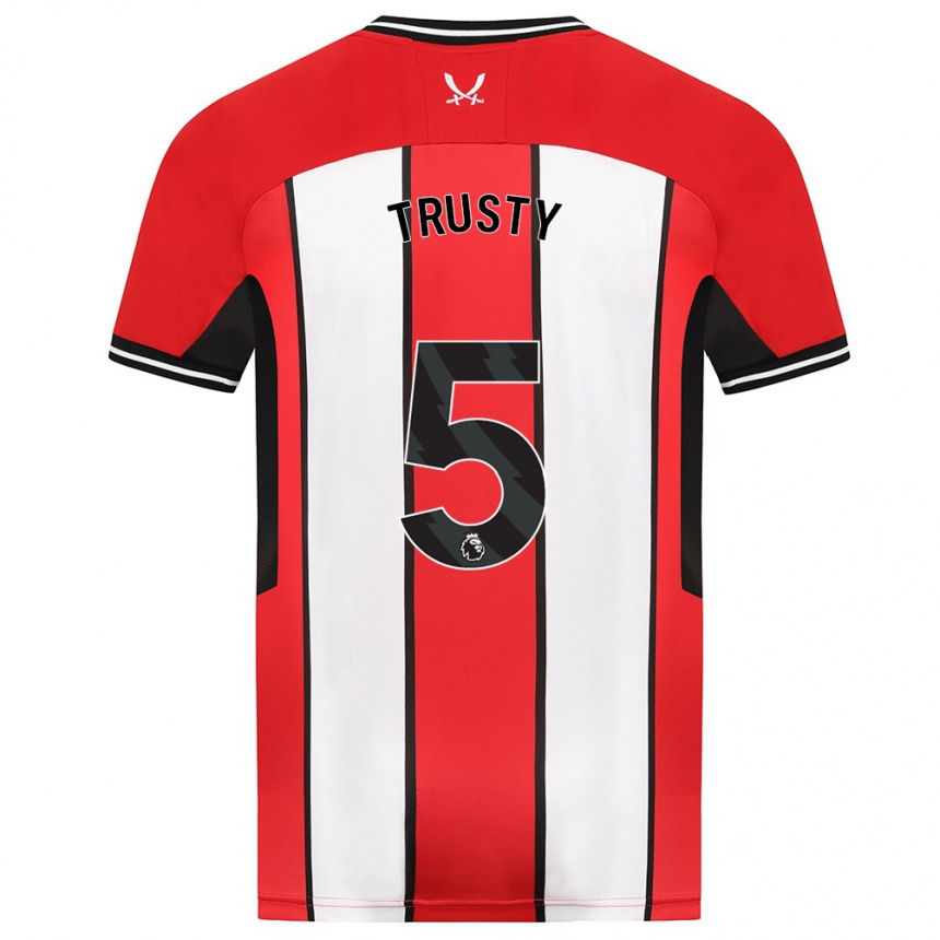 Hombre Fútbol Camiseta Auston Trusty #5 Rojo 1ª Equipación 2023/24