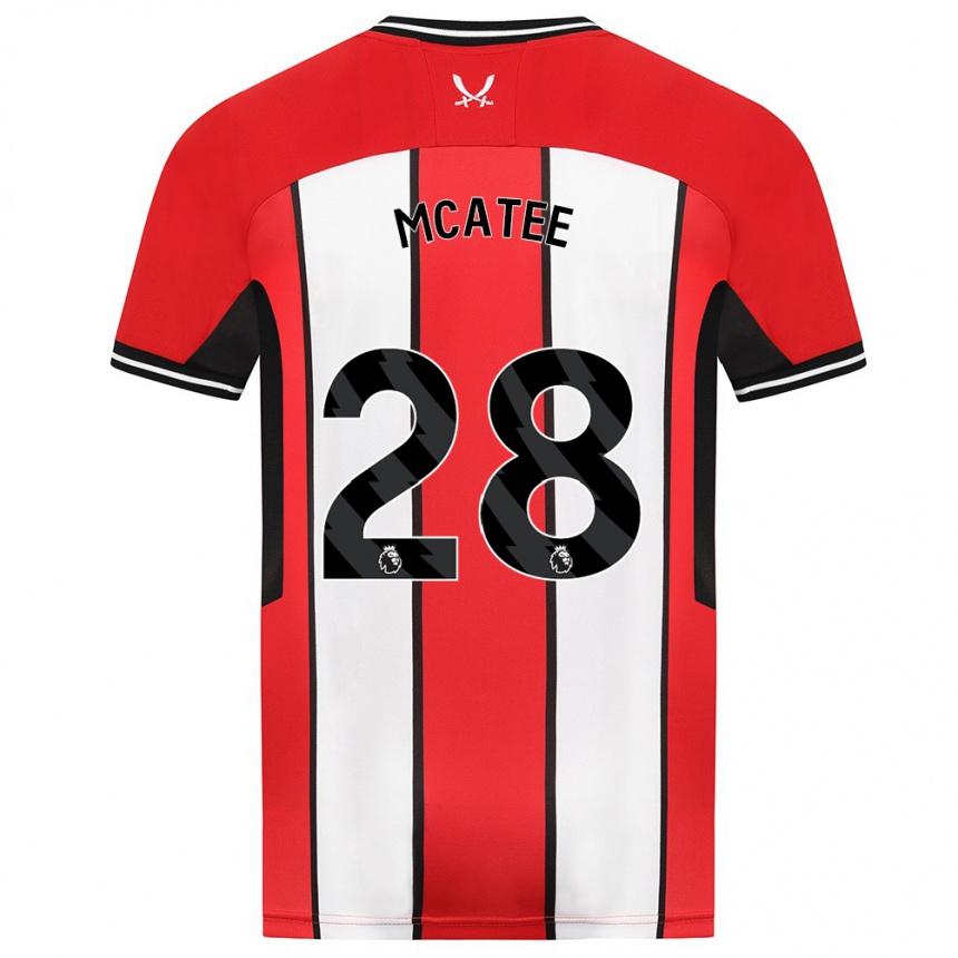 Hombre Fútbol Camiseta James Mcatee #28 Rojo 1ª Equipación 2023/24