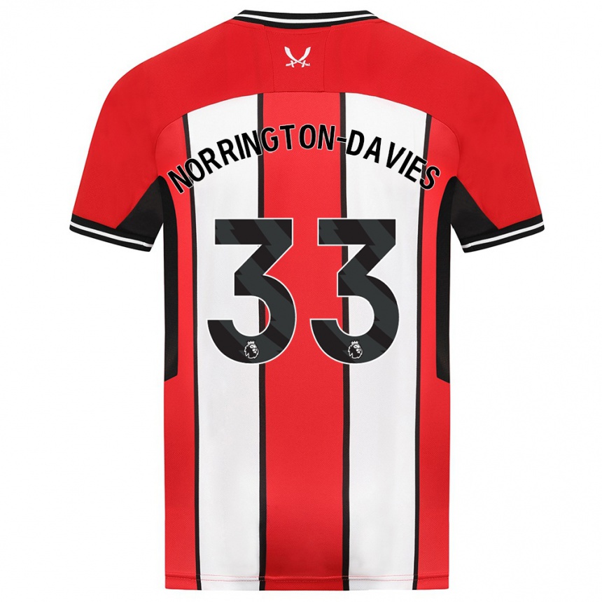 Hombre Fútbol Camiseta Rhys Norrington-Davies #33 Rojo 1ª Equipación 2023/24