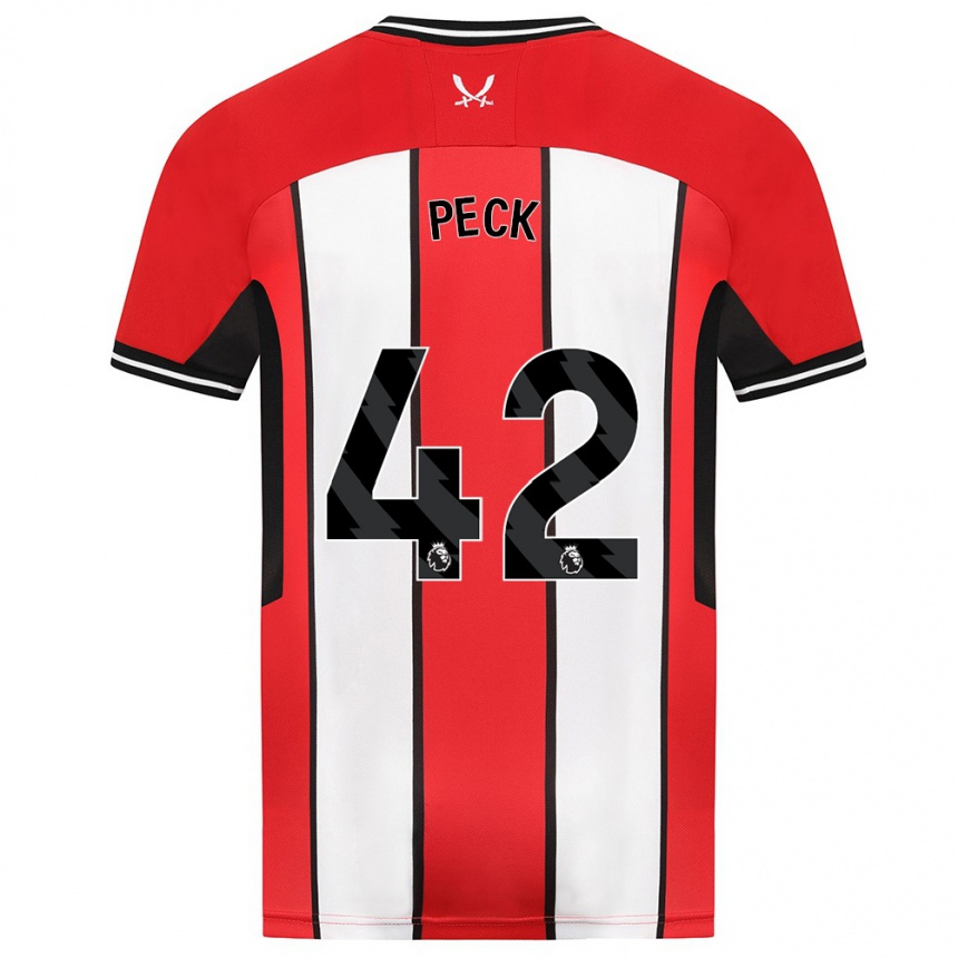 Hombre Fútbol Camiseta Sydie Peck #42 Rojo 1ª Equipación 2023/24