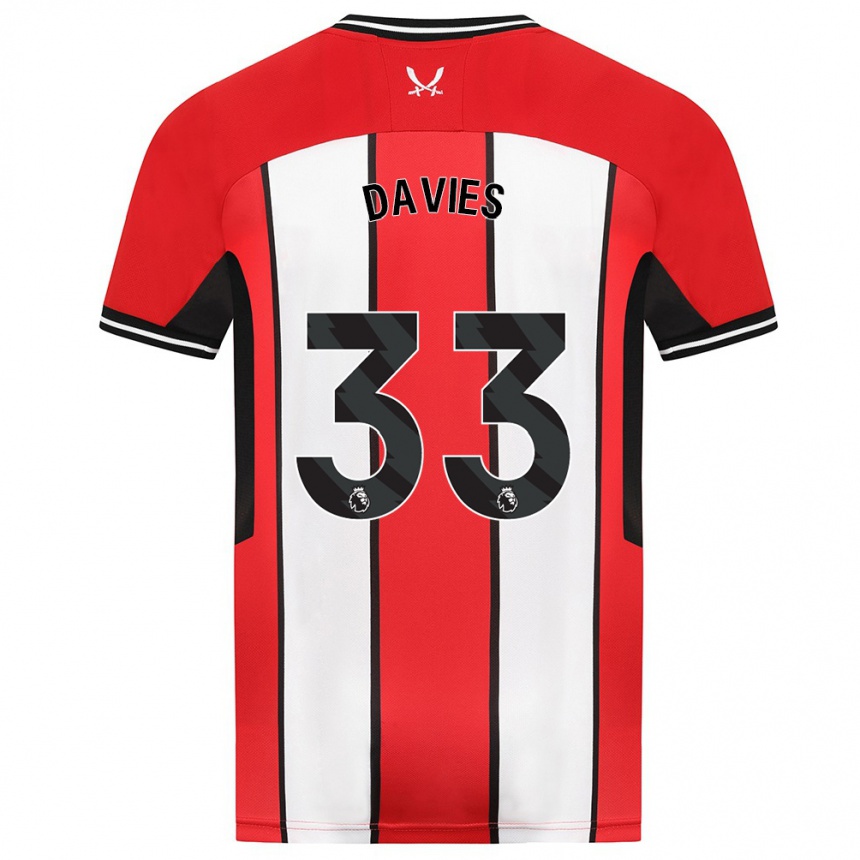 Hombre Fútbol Camiseta Bethan Davies #33 Rojo 1ª Equipación 2023/24