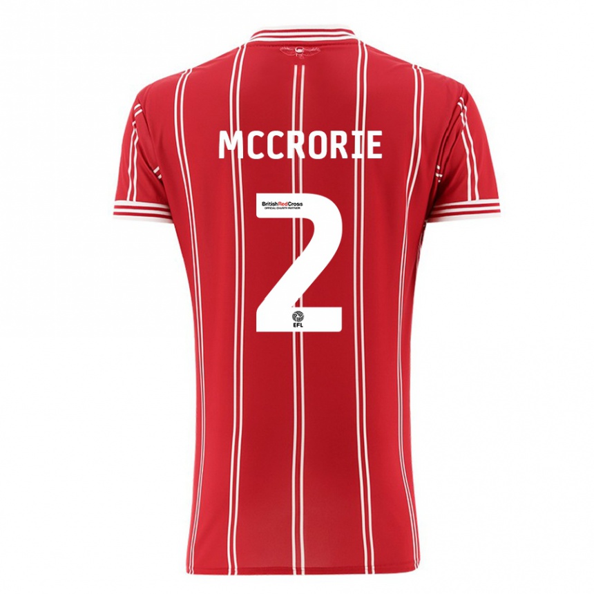 Hombre Fútbol Camiseta Ross Mccrorie #2 Rojo 1ª Equipación 2023/24