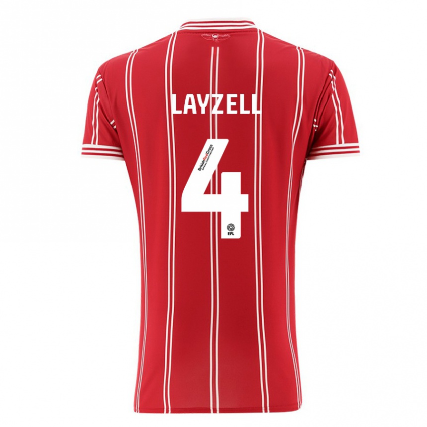 Hombre Fútbol Camiseta Naomi Layzell #4 Rojo 1ª Equipación 2023/24