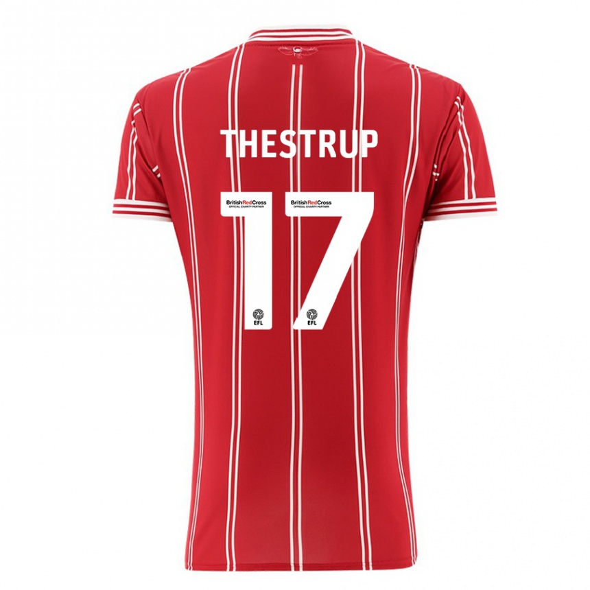 Hombre Fútbol Camiseta Amalie Thestrup #17 Rojo 1ª Equipación 2023/24