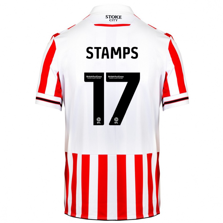 Hombre Fútbol Camiseta Shannon Stamps #17 Rojo Blanco 1ª Equipación 2023/24