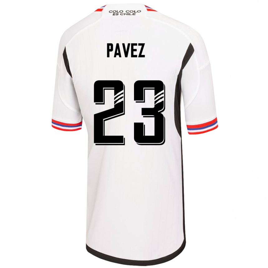Hombre Fútbol Camiseta Esteban Pavez #23 Blanco 1ª Equipación 2023/24