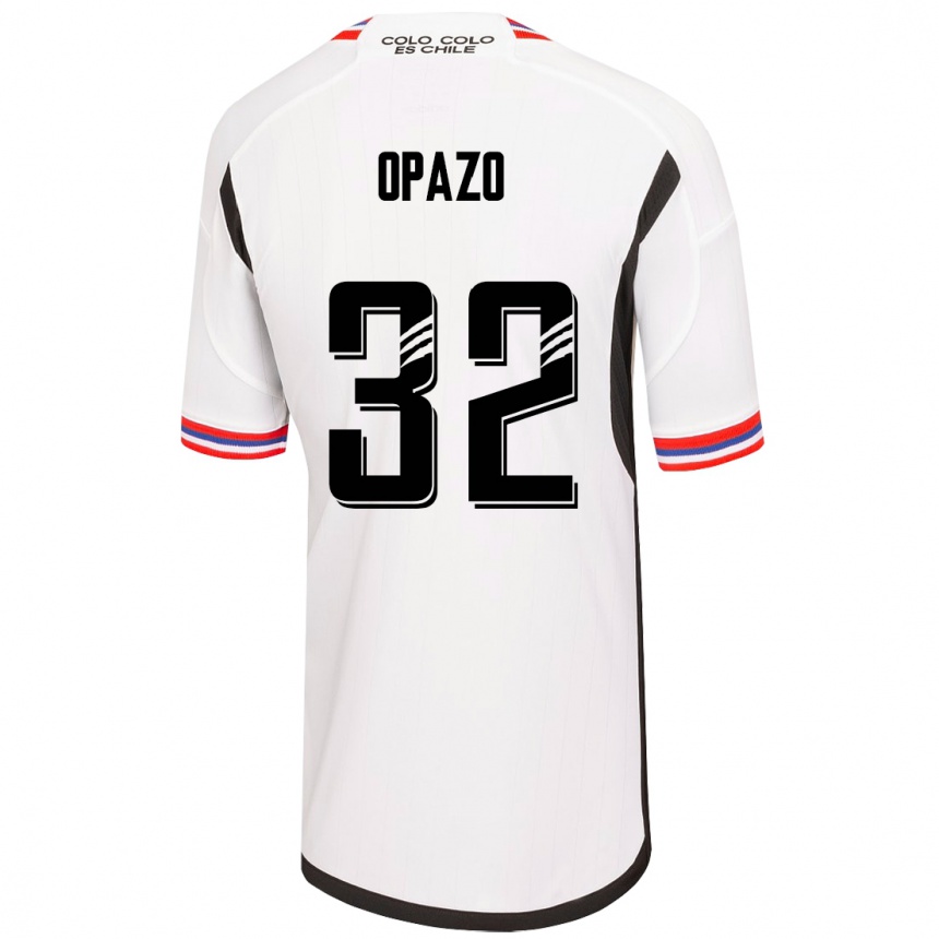 Hombre Fútbol Camiseta Óscar Opazo #32 Blanco 1ª Equipación 2023/24