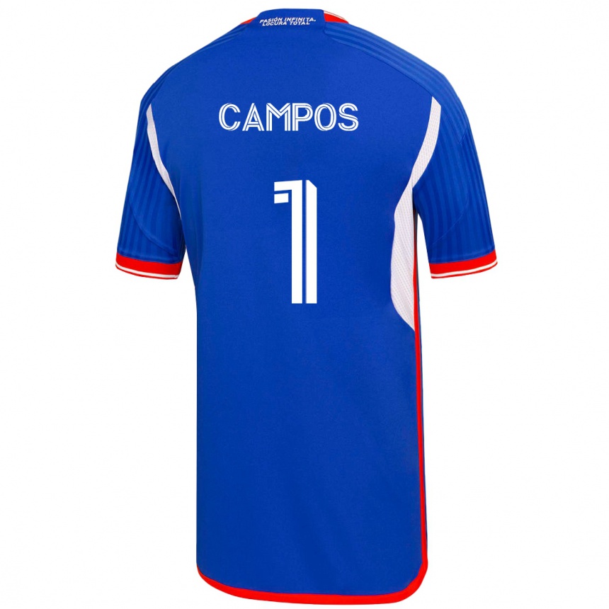 Hombre Fútbol Camiseta Cristóbal Campos #1 Azul 1ª Equipación 2023/24