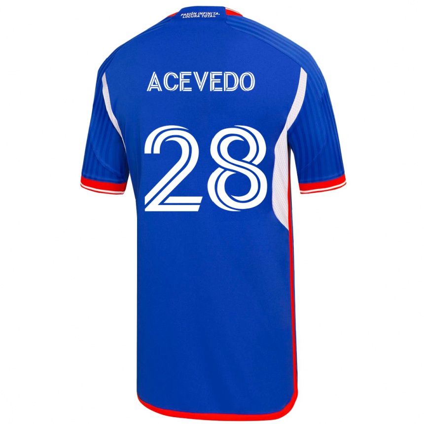 Hombre Fútbol Camiseta Florencia Acevedo #28 Azul 1ª Equipación 2023/24