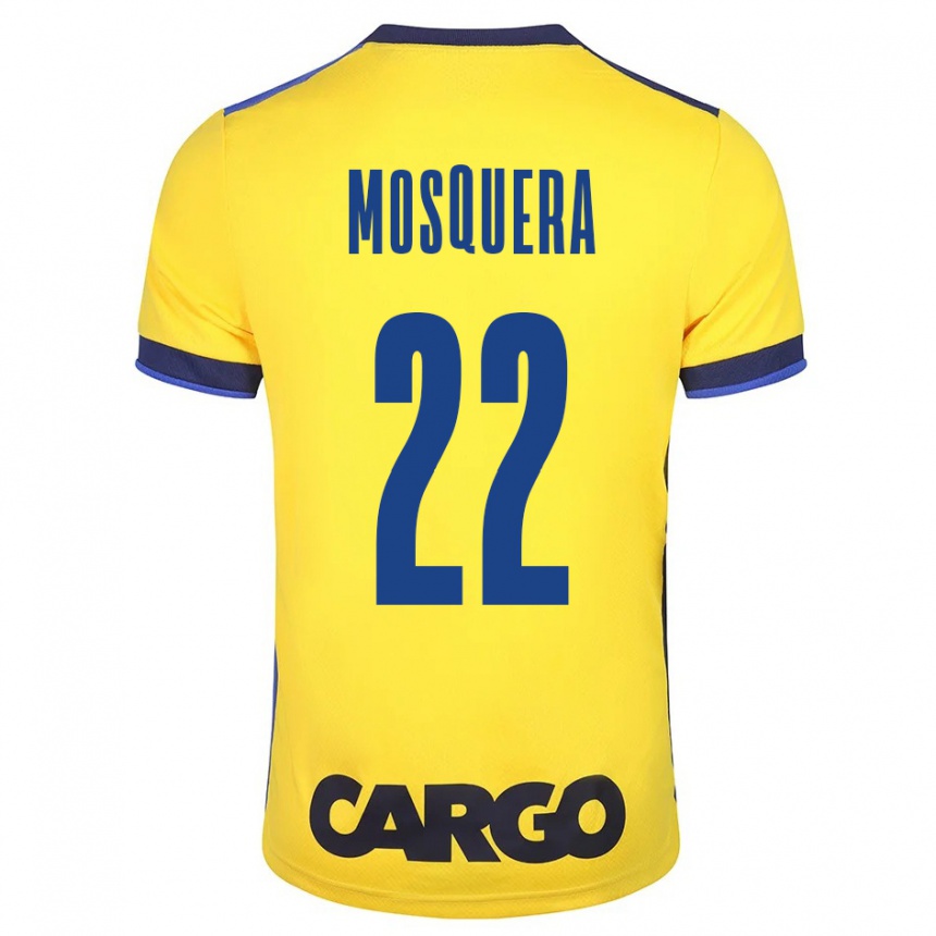 Hombre Fútbol Camiseta Orlando Mosquera #22 Amarillo 1ª Equipación 2023/24