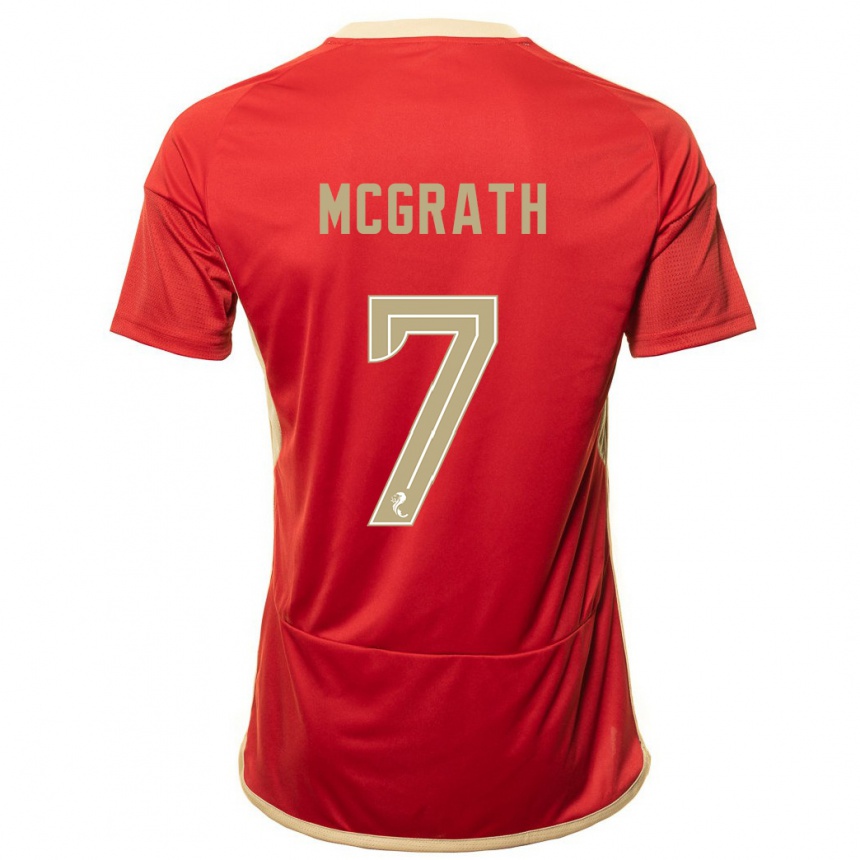 Hombre Fútbol Camiseta Jamie Mcgrath #7 Rojo 1ª Equipación 2023/24