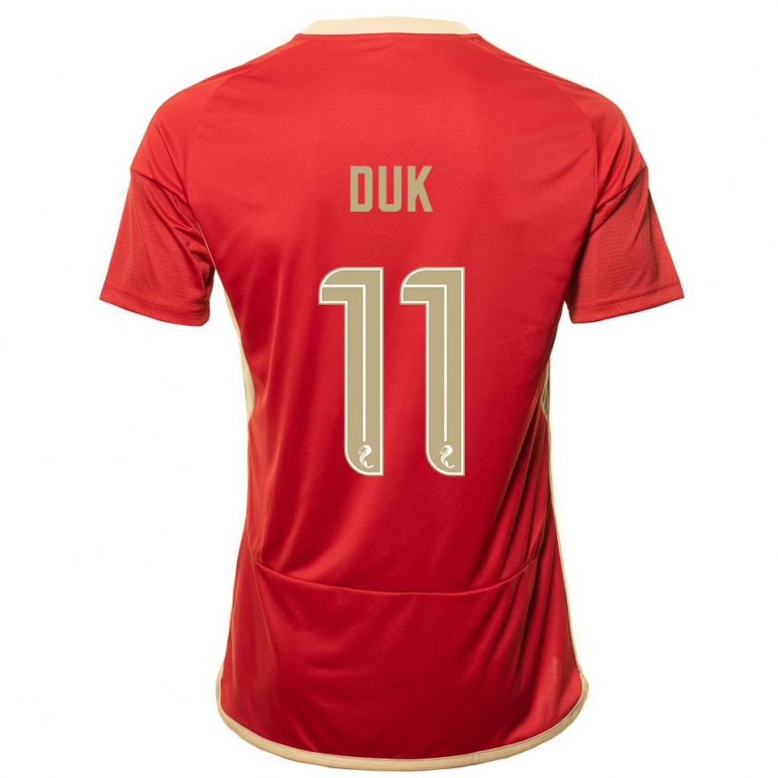 Hombre Fútbol Camiseta Duk #11 Rojo 1ª Equipación 2023/24