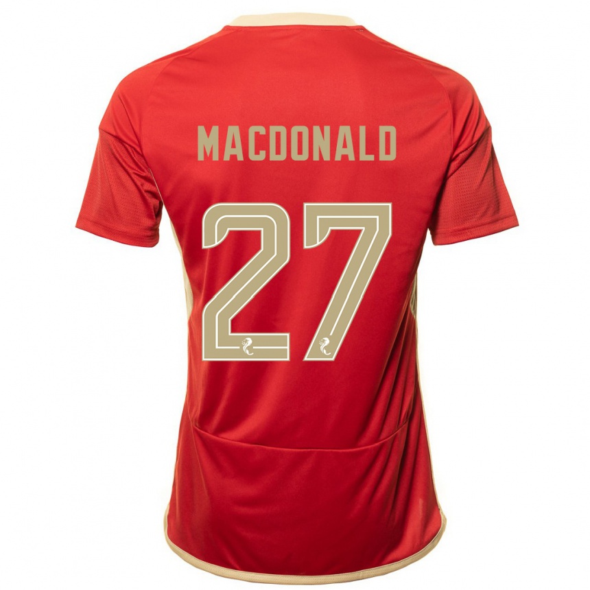 Hombre Fútbol Camiseta Angus Macdonald #27 Rojo 1ª Equipación 2023/24