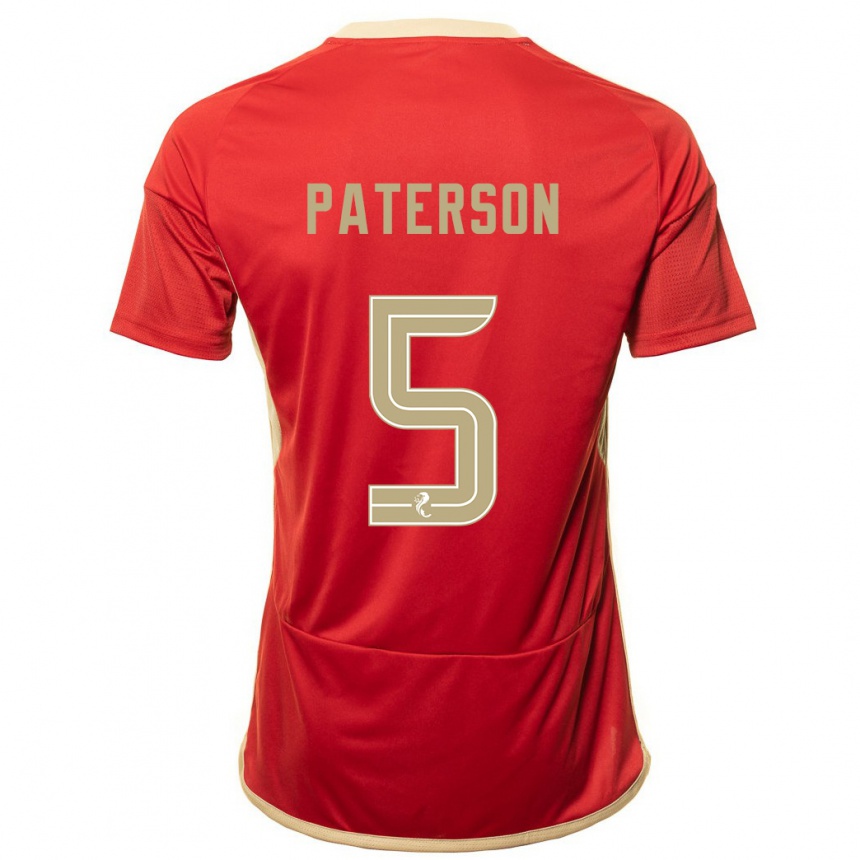 Hombre Fútbol Camiseta Donna Paterson #5 Rojo 1ª Equipación 2023/24