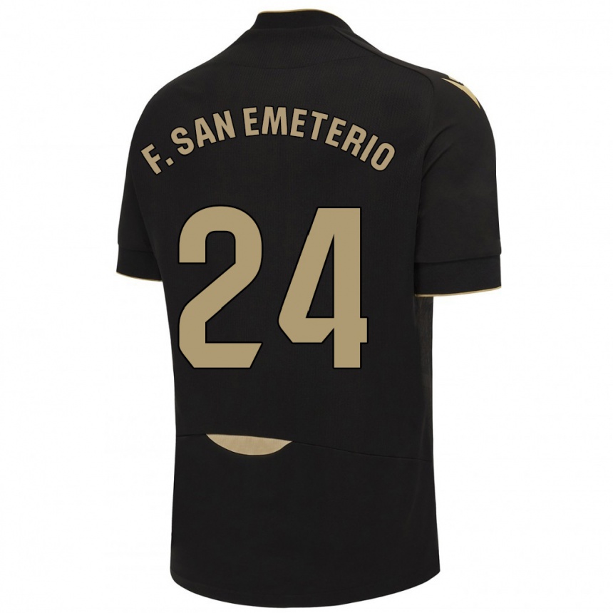 Hombre Fútbol Camiseta Fede San Emeterio #24 Negro 2ª Equipación 2023/24