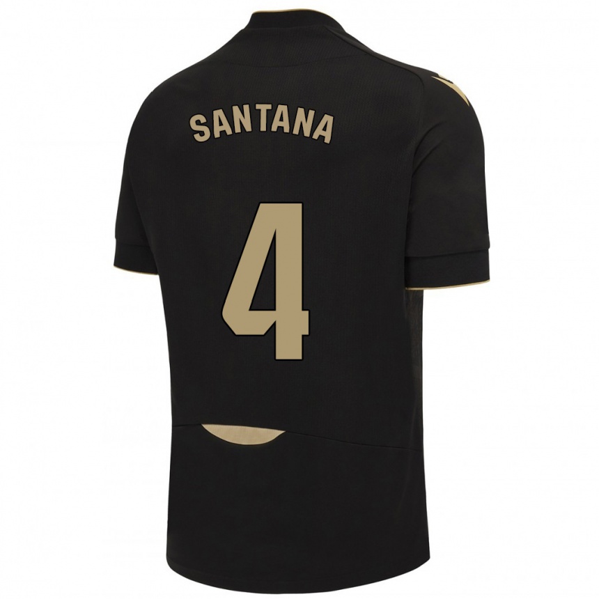 Hombre Fútbol Camiseta María Del Carmen Santana Vázquez #4 Negro 2ª Equipación 2023/24