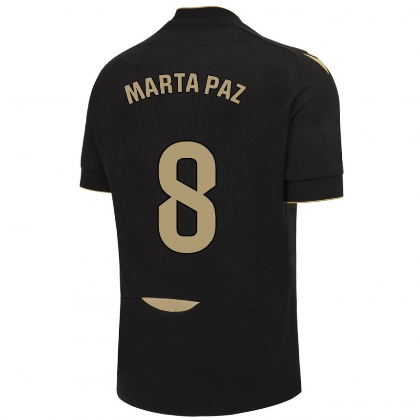 Hombre Fútbol Camiseta Marta Milagros Paz Cruz #8 Negro 2ª Equipación 2023/24