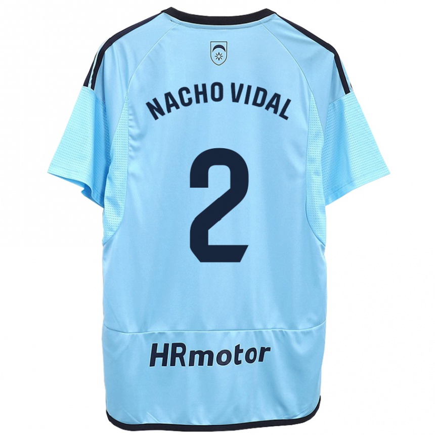 Hombre Fútbol Camiseta Nacho Vidal #2 Azul 2ª Equipación 2023/24