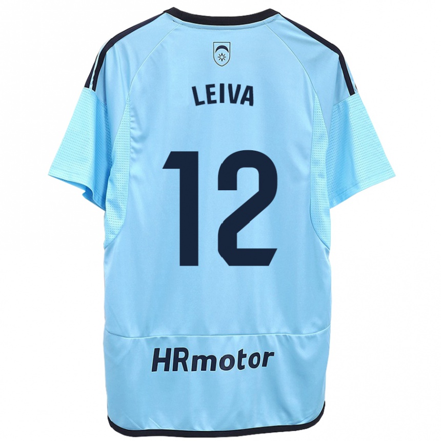 Hombre Fútbol Camiseta Álvaro Leiva #12 Azul 2ª Equipación 2023/24