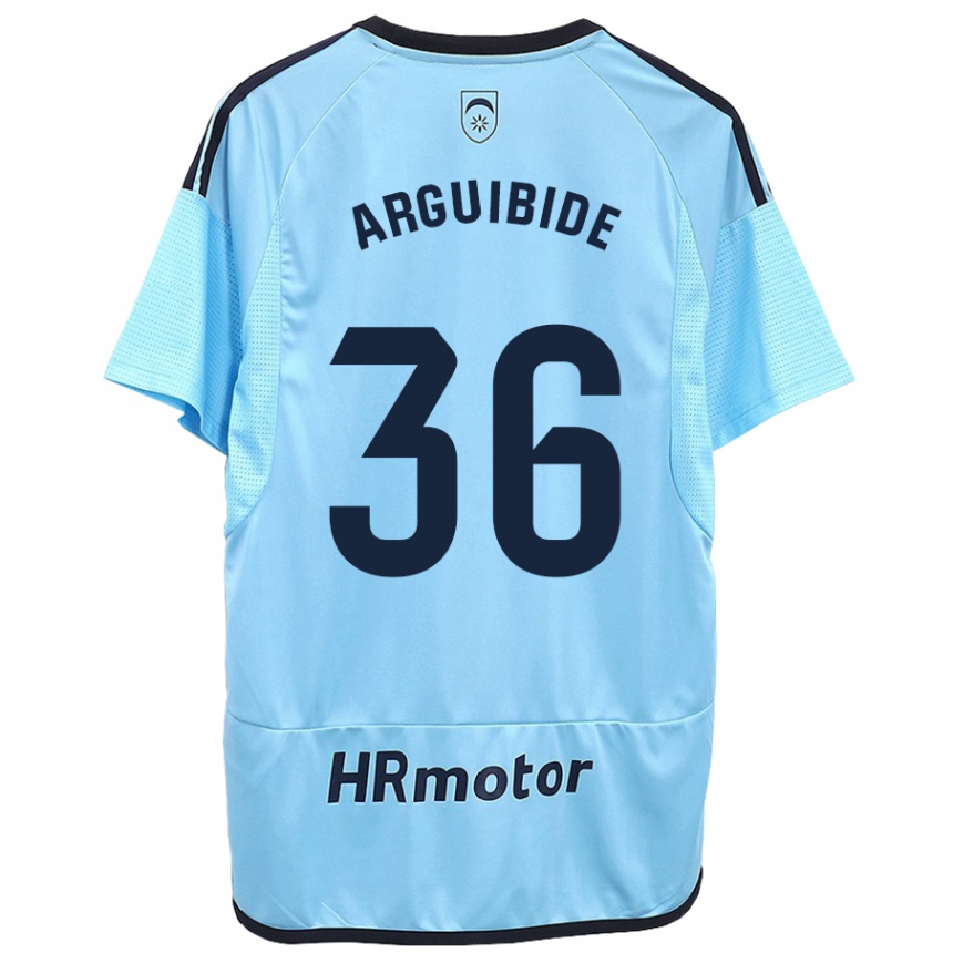 Hombre Fútbol Camiseta Iñigo Arguibide #36 Azul 2ª Equipación 2023/24