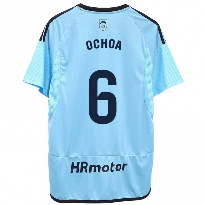 Hombre Fútbol Camiseta Celia Ochoa Ibañez #6 Azul 2ª Equipación 2023/24