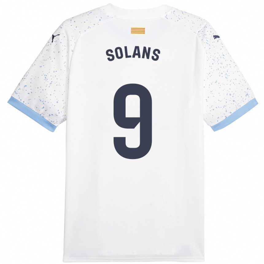 Hombre Fútbol Camiseta Sergi Solans #9 Blanco 2ª Equipación 2023/24