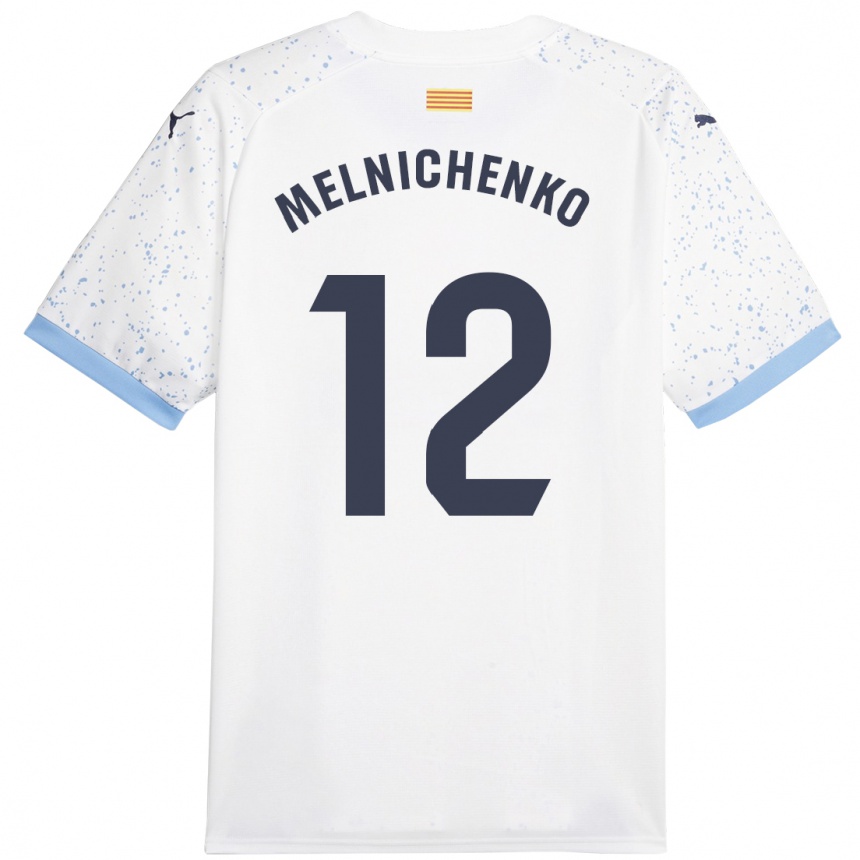 Hombre Fútbol Camiseta Dmytro Melnichenko #12 Blanco 2ª Equipación 2023/24