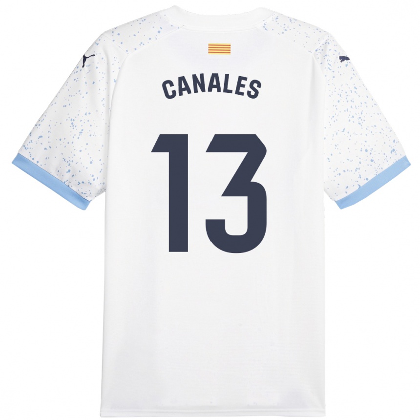 Hombre Fútbol Camiseta Juanvi Canales #13 Blanco 2ª Equipación 2023/24