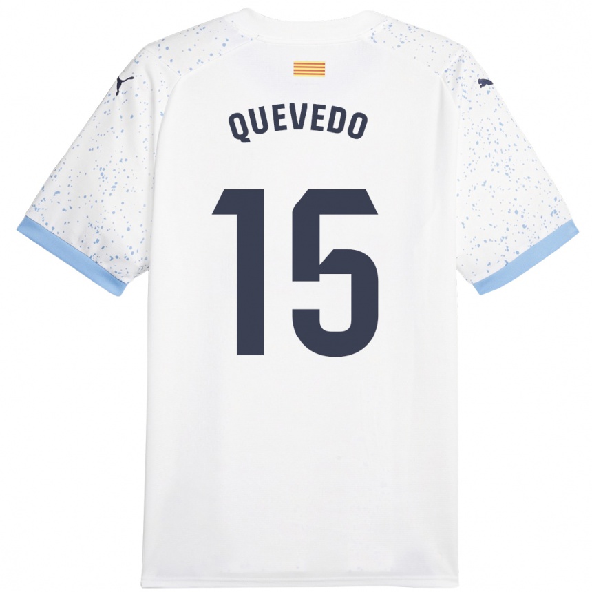 Hombre Fútbol Camiseta Erik Quevedo #15 Blanco 2ª Equipación 2023/24