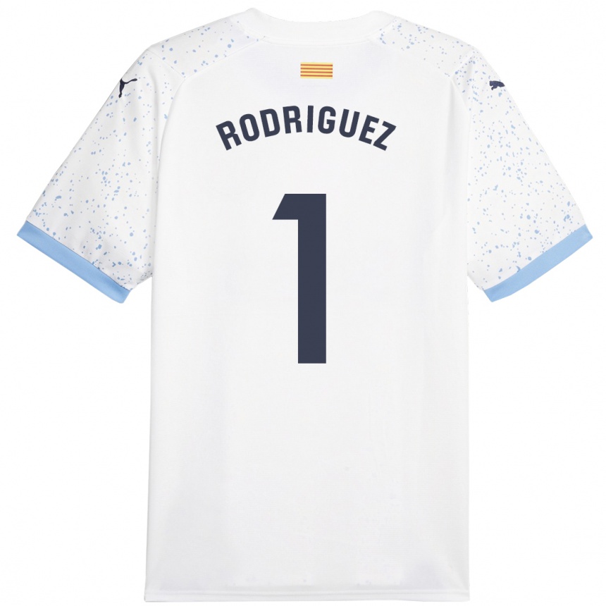 Hombre Fútbol Camiseta Maria Rodríguez #1 Blanco 2ª Equipación 2023/24