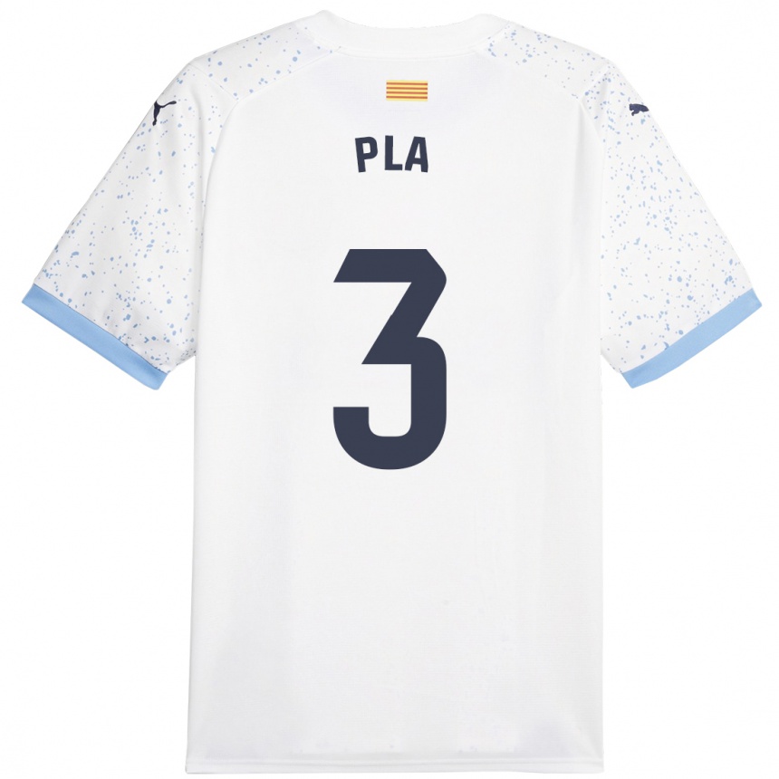 Hombre Fútbol Camiseta Marta Pla #3 Blanco 2ª Equipación 2023/24