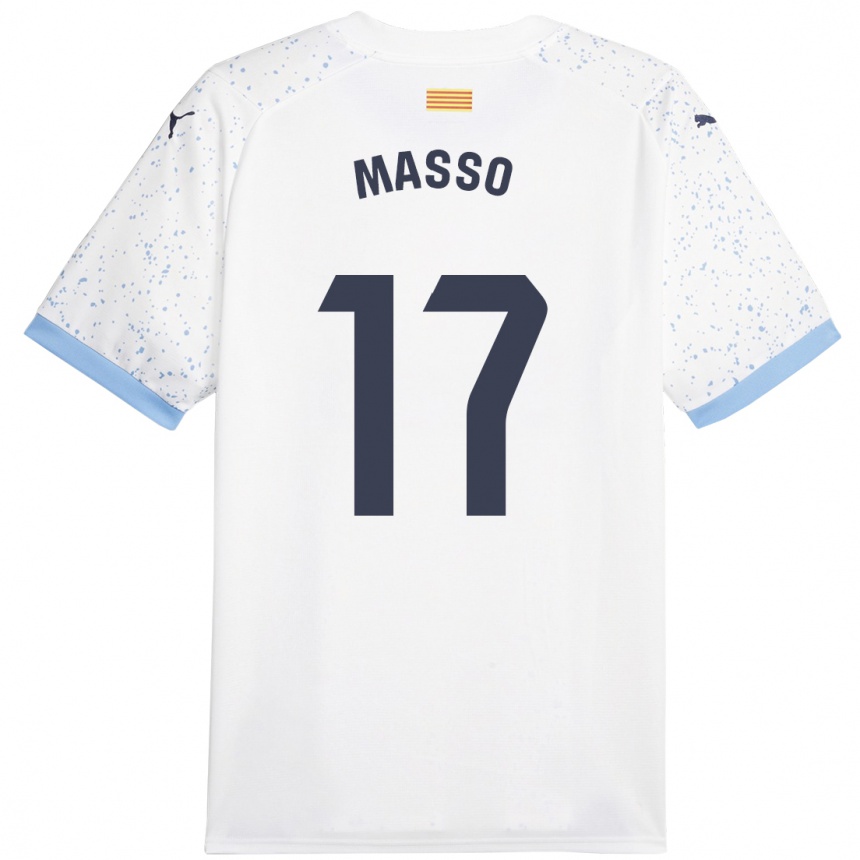 Hombre Fútbol Camiseta Ainoa Massó #17 Blanco 2ª Equipación 2023/24